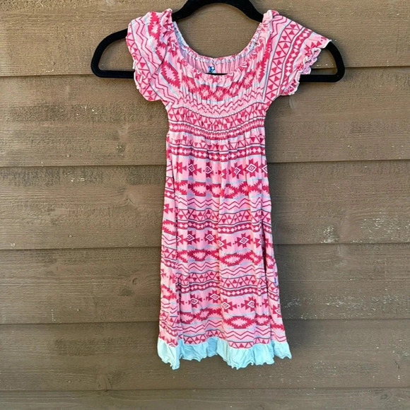 KicKee Kids bamboo Santa Fe print dress size 5/6 - Picture 1 of 5